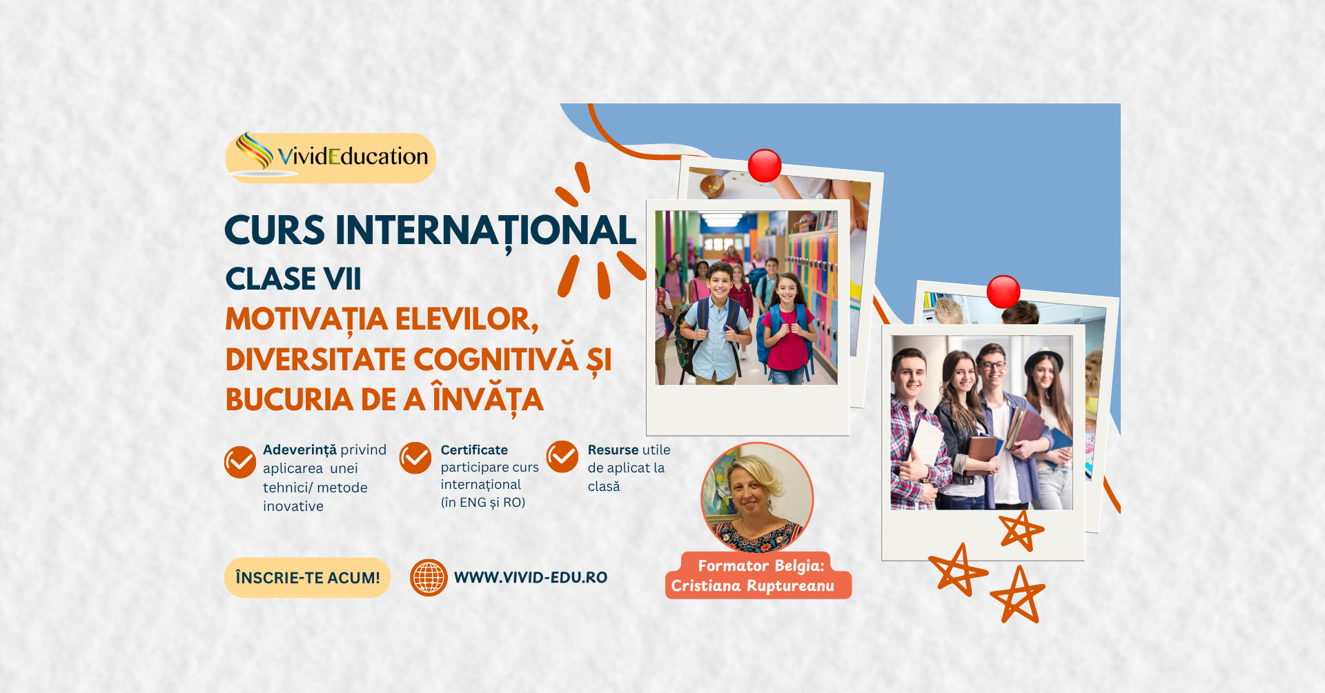 Detalii curs internaț. Belgia, Bruges „Clase vii - motivația elevilor, diversitate cognitivă și bucuria de a învăța” - 12 mai