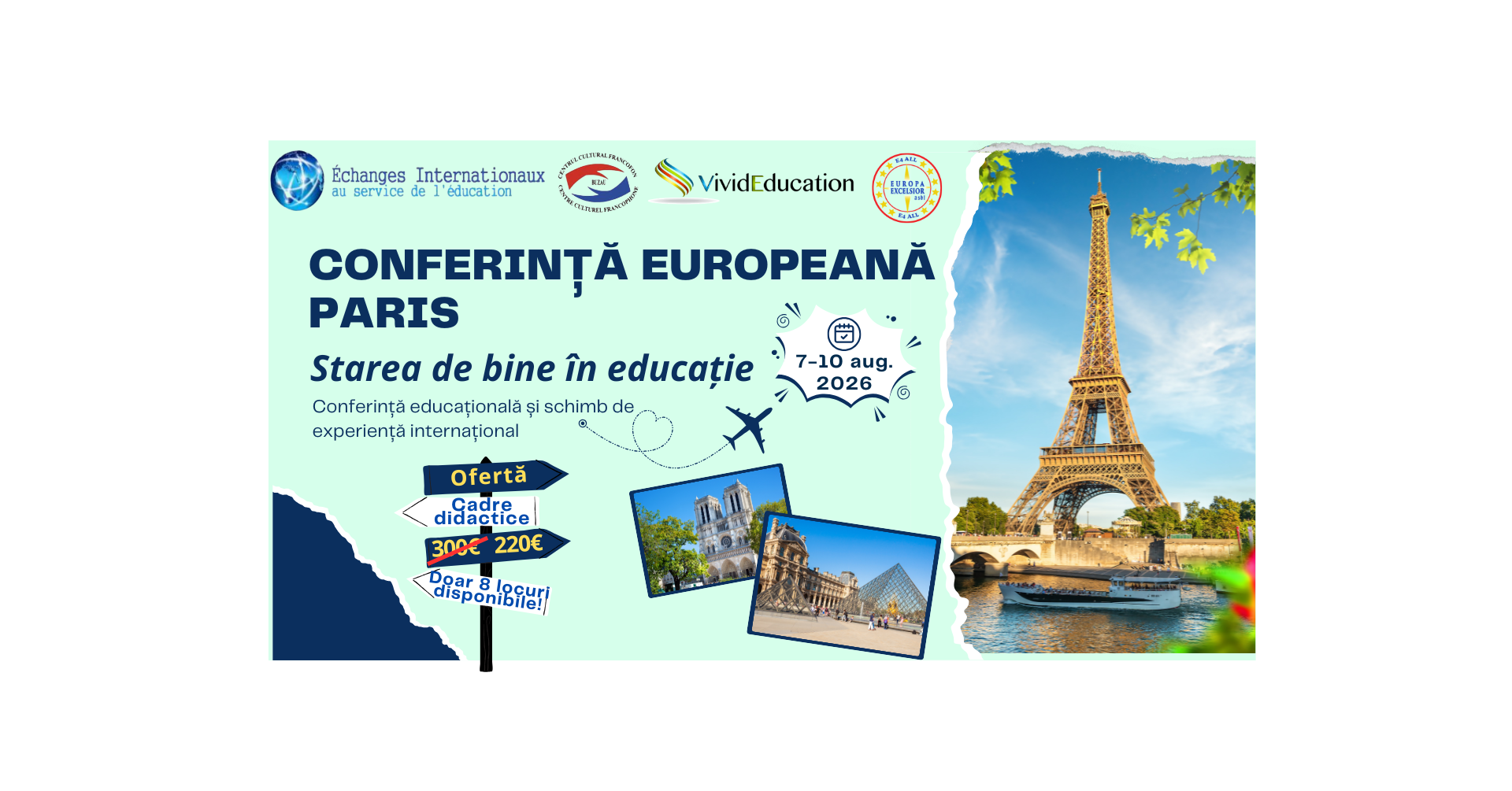 Detalii Conferință Europeană Paris „Starea de bine în educație”, 7-10 aug. 2026