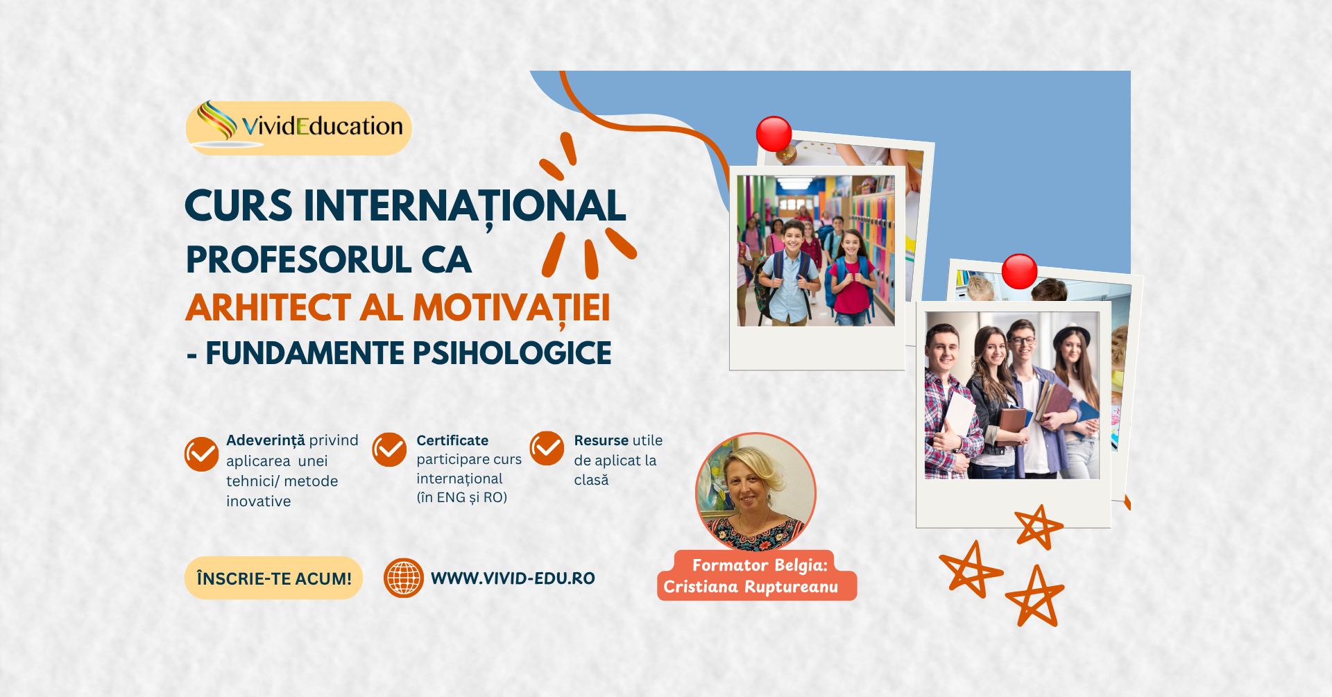 Detalii curs internaț. Belgia, Bruges „Profesorul ca arhitect al motivației - fundamente psihologice” - 26 mai