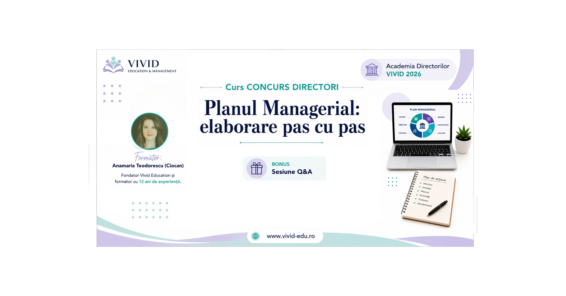 Detalii curs online concurs directori „Planul managerial: elaborare pas cu pas” - 12 august